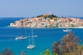 Panoramic views of the croatian coast, Primosten near Sibenik, Croatia Royalty Free Stock Photo