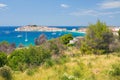 Panoramic views of the croatian coast, Primosten near Sibenik, Croatia Royalty Free Stock Photo