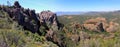 Pinnacles National Park, Landscape Panorama from High Peaks Trail, California, USA Royalty Free Stock Photo