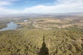 Areal view of parkland and river from Black Hill, Canberra in Australia. Royalty Free Stock Photo