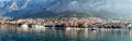 Panoramic views of the port and the Mediterranean city of Makarska, Croatia