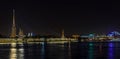 Panoramic views of the river Neva to the University Embankment.