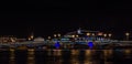 Panoramic views of the river Neva to the University Embankment.