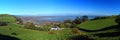 Solway Firth Landscape Panorama with Sandyhills Beach from Barnhourie Burn, Dumfries and Galloway, Scotland, Great Britain Royalty Free Stock Photo