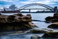 Panoramic views of Sydney Harbour beautiful blue partly cloudy skies Sydney Australia Royalty Free Stock Photo