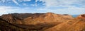 panorama of the volcanoes of the Cuchillos de Vigan in Fuerteventura