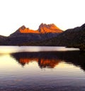 The panoramic vista from the summit of Cradle Mountain Royalty Free Stock Photo