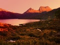 The panoramic vista from the summit of Cradle Mountain Royalty Free Stock Photo