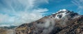 panoramic volcano iztaccihuatl in mexico