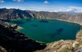 Panoramic of the volcano lake of Quilotoa, Ecuador.