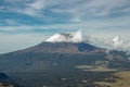 panoramic volcano popocatepetl in mexico
