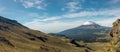 panoramic volcano popocatepetl in mexico