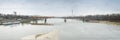 Panoramic Warsaw Secene of Swietokrzyski Bridge. Royalty Free Stock Photo