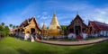 Panoramic of The Wat Phra Sing Temple located in Chiang Mai Province,Thailand. landmark for tourists at Chiang Mai, the Most Royalty Free Stock Photo
