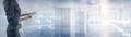 Panoramic Web Banner. Abstract Business Wallpaper Concept.