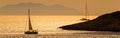 Panorama Boats Sailing at Sunset, Hvar Croatia Royalty Free Stock Photo