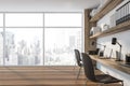 Panoramic white open space designer office Royalty Free Stock Photo