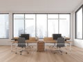 Panoramic white open space office interior Royalty Free Stock Photo