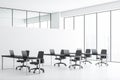 Panoramic white open space office interior Royalty Free Stock Photo