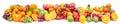 Panoramic wide photo of fresh fruit for skinali isolated on whit