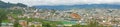 Panoramic wide view of the city of Loja in Ecuador with mountains on the horizon on a cloudy day Royalty Free Stock Photo