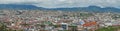Panoramic wide view of the city of Loja in Ecuador with mountains on the horizon on a cloudy day Royalty Free Stock Photo