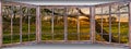 panoramic window overlooking the countryside Royalty Free Stock Photo