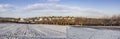 Panoramic winter landscape in Bad Soden, germany with snow cove