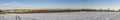 Panoramic winter landscape in Bad Soden, germany with snow cove