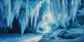 Panoramic Winter Beauty in Frozen Ice Cave