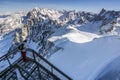 Panoramic winter scene of the Vallee Blanche, Chamonix.