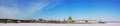 Panoramic winter view of Oka river in Nizhny Novgo Royalty Free Stock Photo