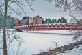 Winter Scenery By The Peace Bridge Royalty Free Stock Photo