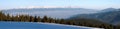 Panoramic wintry view of High Tartas mountains