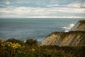 Panoramic wonderful cliffs of atlantic coast with waves