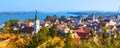 Panoramic of Zemun, with church tower in Belgrade