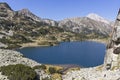 Panoramica of Banderitsa Fish lake, Pirin Mountain, Bulgaria Royalty Free Stock Photo