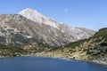 Panoramica of Banderitsa Fish lake, Pirin Mountain, Bulgaria Royalty Free Stock Photo