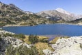 Panoramica of Banderitsa Fish lake, Pirin Mountain, Bulgaria Royalty Free Stock Photo