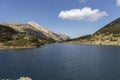 Panoramic of Banderitsa Fish lake, Pirin Mountain, Bulgaria Royalty Free Stock Photo