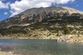 Panoramic of Banderitsa Fish lake, Pirin Mountain, Bulgaria Royalty Free Stock Photo