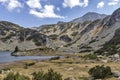 Panoramic of Banderitsa Fish lake, Pirin Mountain, Bulgaria Royalty Free Stock Photo