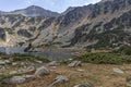 Panoramica of Banderitsa Fish lake, Pirin Mountain, Bulgaria Royalty Free Stock Photo