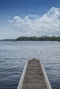 Panoramica of the Rio Zaire in Soyo with pontoon for boats. Angola
