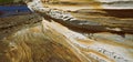 Panoramical portrait of sandstone layers