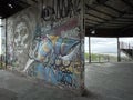Panoramico de Monsanto abandoned building street art. Lisbon, Portugal Royalty Free Stock Photo
