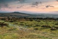 Panoramicview on Dartmoor hills Royalty Free Stock Photo