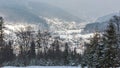 Panoramiv view of Beskid Mountains in Poland Royalty Free Stock Photo