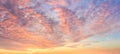 Panoranic background Sunrise beautiful Sky with colorful clouds