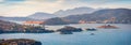 Panoranic summer cityscape of Poros town.